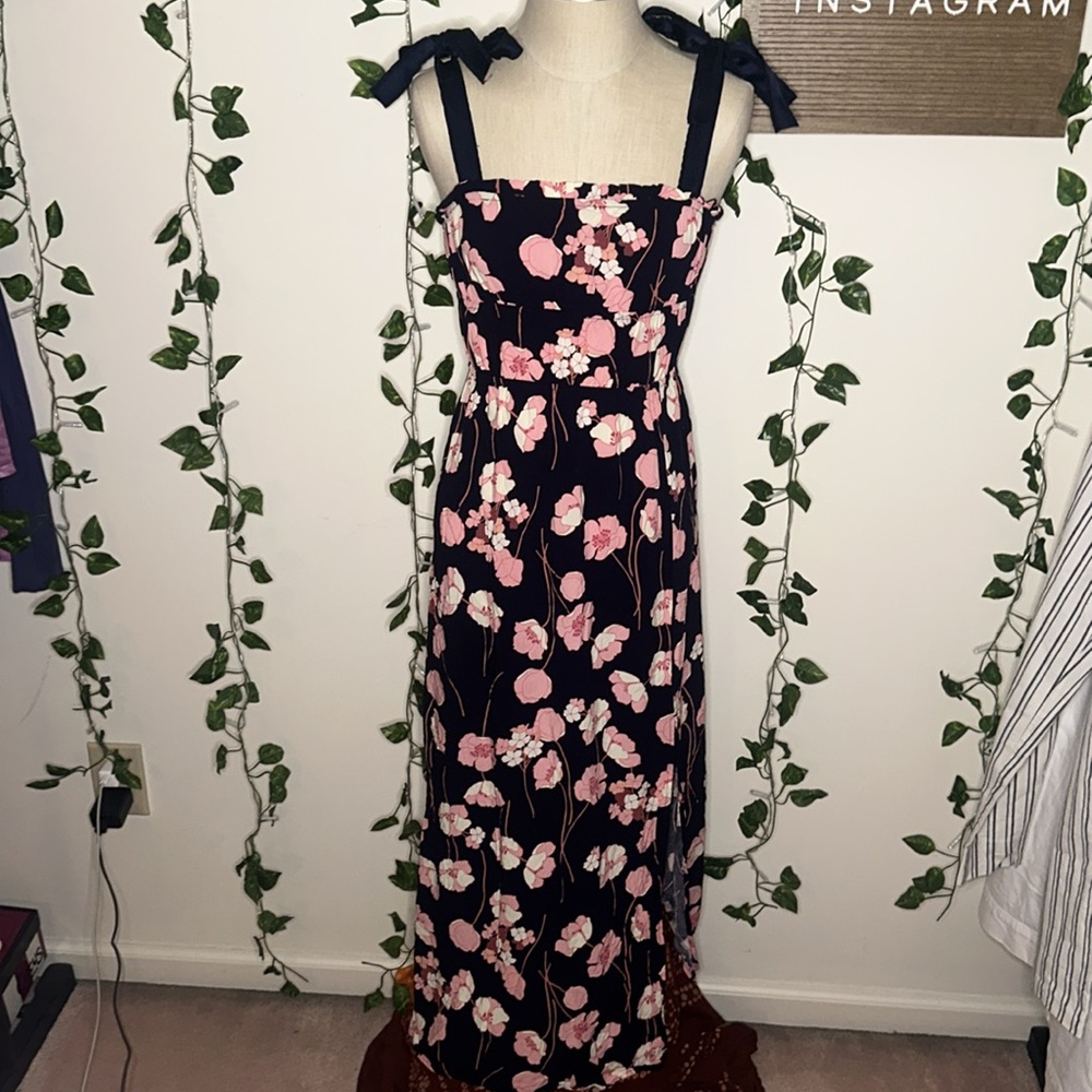 As U Wish Juniors' Lily Rose Tie Shoulder Maxi Dress - Picture 4 of 5